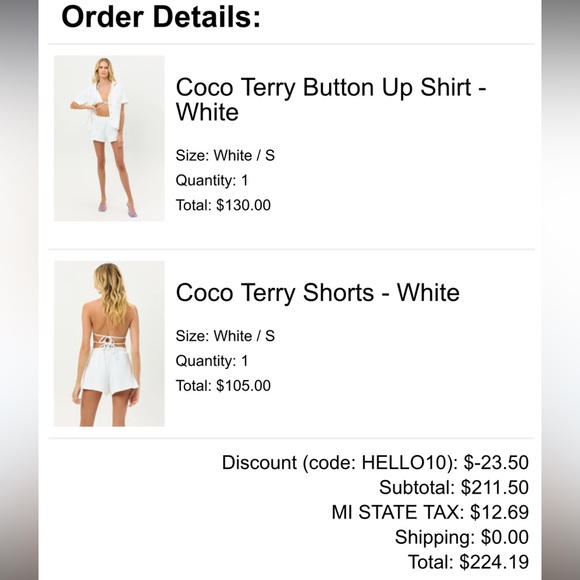 Frankies Bikinis SET: Coco terry button up and coco terry shorts - Picture 9 of 14